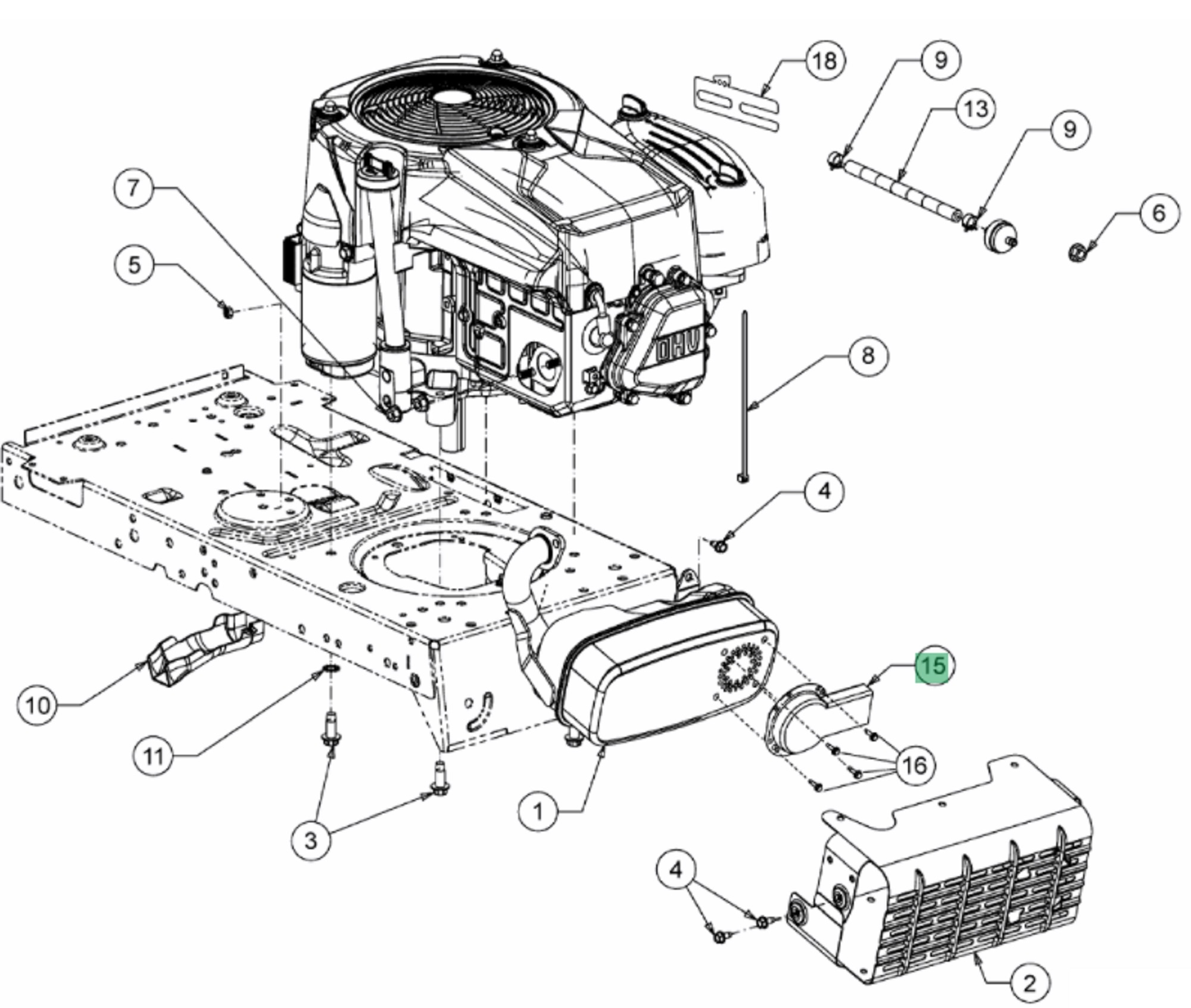 Deflector Uitlaat voor MTD, CUBCADET, WOLF, YARDMAN, BOLENS, WHITE Smart RG 145 op Zitmaaiers, Trekkers, Tuintrekkers