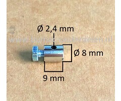 Schroefton voor Kabels tot Ø 2,4 mm Bevestigingsnippel om Binnenkabels op Maat te Maken, Schroefnippel voor Grasmaaier, Zitmaaier, Tuinfrees, Tuintrekker, Kooimaaier, Brommer, Cart, Scooter, Hakfrees Schroefton 9x8x2,4