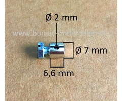 Schroefton voor Kabels T/m Ø 2 mm Bevestigingsnippel om Binnenkabels op Maat te Maken, Schroefnippel voor Grasmaaier, Zitmaaier, Tuinfrees, Tuintrekker, Kooimaaier, Brommer, Cart, Scooter, Hakfrees Schroefton 6,6x7x2