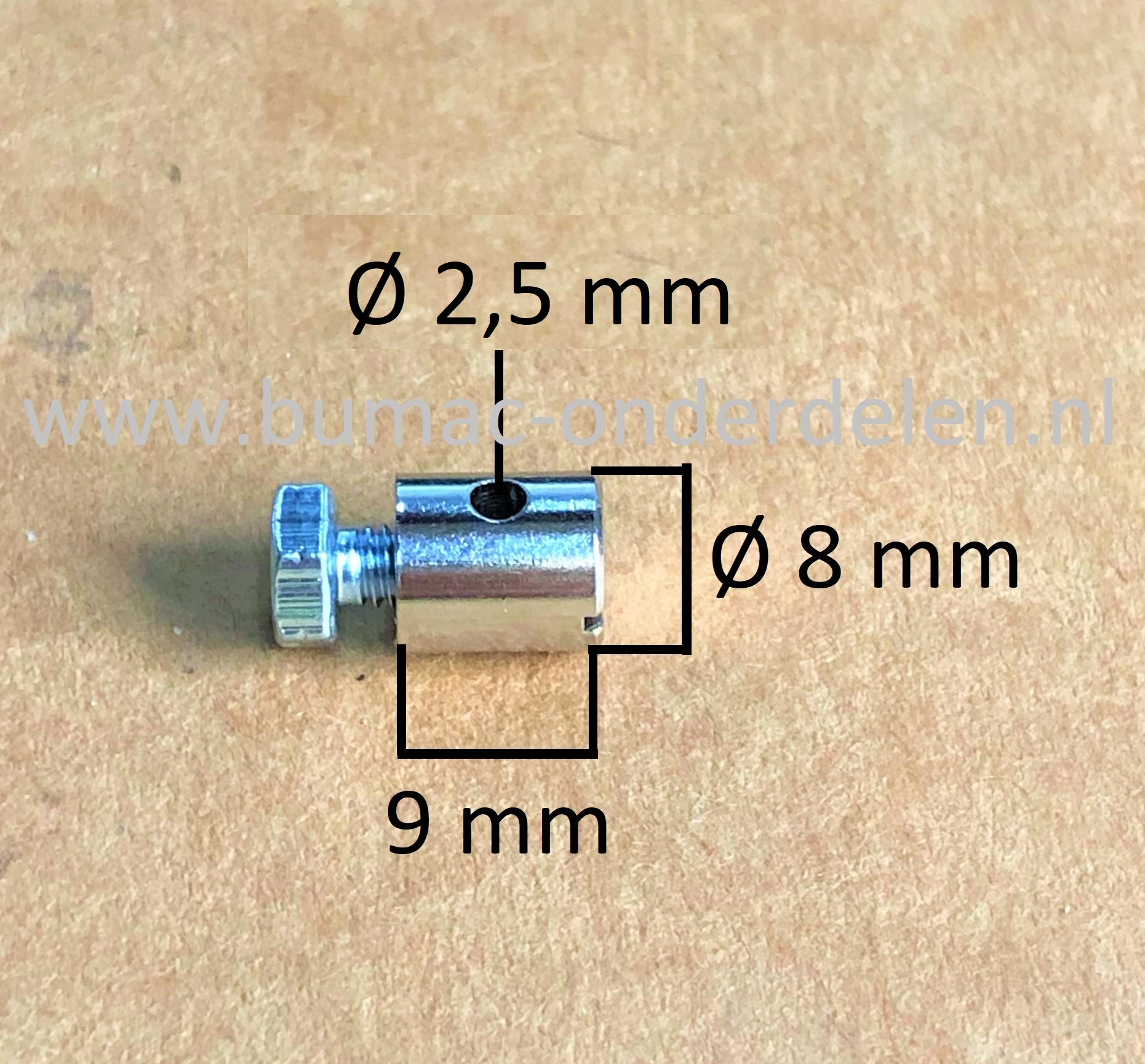 Schroefton voor Kabels T/m Ø 2,5 mm Bevestigingsnippel om Binnenkabels op Maat te Maken, Schroefnippel voor Grasmaaier, Zitmaaier, Tuinfrees, Tuintrekker, Kooimaaier, Brommer, Cart, Scooter, Hakfrees Schroefton 9x8x2,5