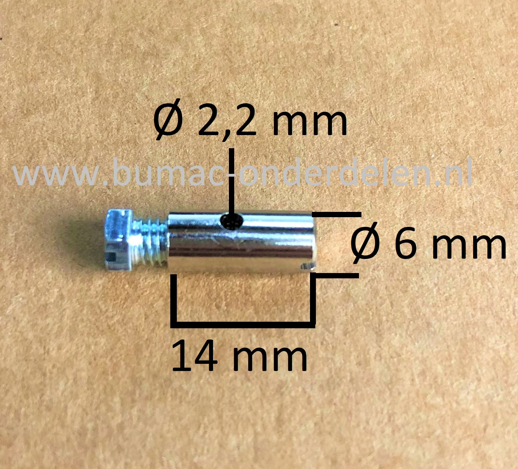 Schroefton voor Kabels tot Ø 2,2 mm Bevestigingsnippel om Binnenkabels op Maat te Maken, Schroefnippel voor Grasmaaier, Zitmaaier, Tuinfrees, Tuintrekker, Kooimaaier, Brommer, Cart, Scooter, Hakfrees Schroefton
