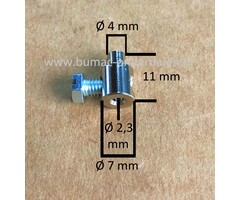 Schroefnippel voor Kabels tot Ø 2,3 mm Verloopnippel om Binnenkabels op maat te maken en te verbinden, Kabelverbinder voor Grasmaaier, Zitmaaier, Tuinfrees, Tuintrekker, Kooimaaier, Brommer, Cart, Scooter, Hakfrees, 11x7x2,3 mm