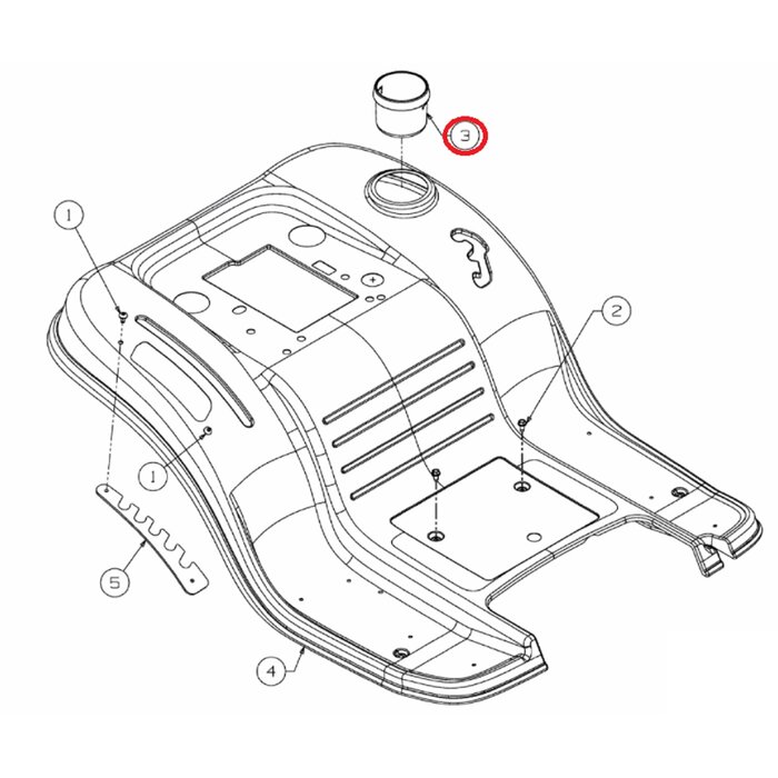 Bekerhouder voor MTD, CUBCADET, WOLF, YARDMAN, BOLENS, WHITE JLX76RA, JLX76RT, JLX96SH, SLX107H, JLX76R, LX92R, LX96S, GLX96SH, GLX122FH, MF38, MF42, MF30, MF36, MF41, BL135, BL175, BL200, AMBITION, Blue Power, Select, Rasentrac, RS180/107, Optima LG, Opt