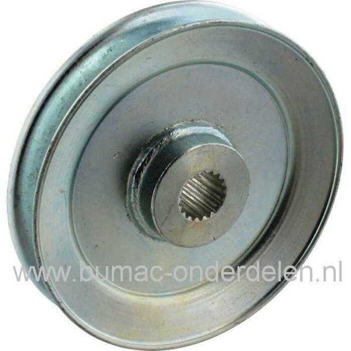 Poelie op Aandrijfbak voor Stiga, Dolmar, Castelgarden, Mountfield, Alpina Zitmaaier, Tuintrekker, Frontmaaier, Aandrijfpoelie op Tuff Torq of Kanzaki Aandrijfbak, Hydrostaat Poelie C op Bak K46IA 6460-24163