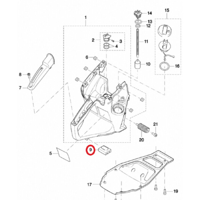 Rubberen Voet voor DOLMAR, MAKITA PC6112, EK6100 op Bandenzaag - Motorslijpers - Doorslijpers onderdeel