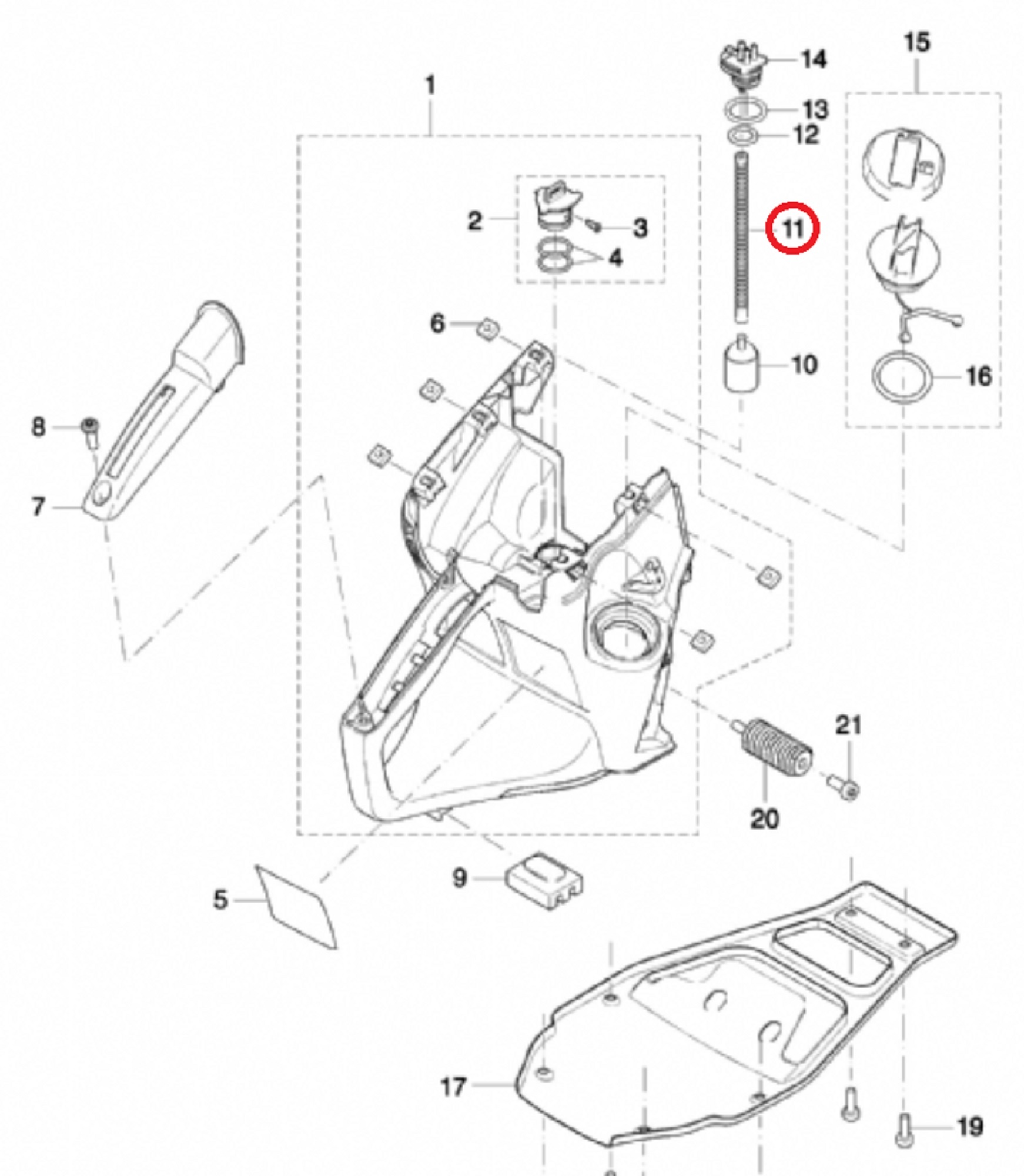 Brandstofslang voor DOLMAR, MAKITA PC6112, EK6100 voor Bandenzaag - Motorslijpers - Doorslijpers Brandstofleiding, Aanzuigslang, Benzineslang