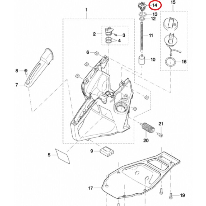 Nippel Benzineslang voor DOLMAR, MAKITA PC6112, EK6100 op Bandenzaag - Motorslijpers - Doorslijpers