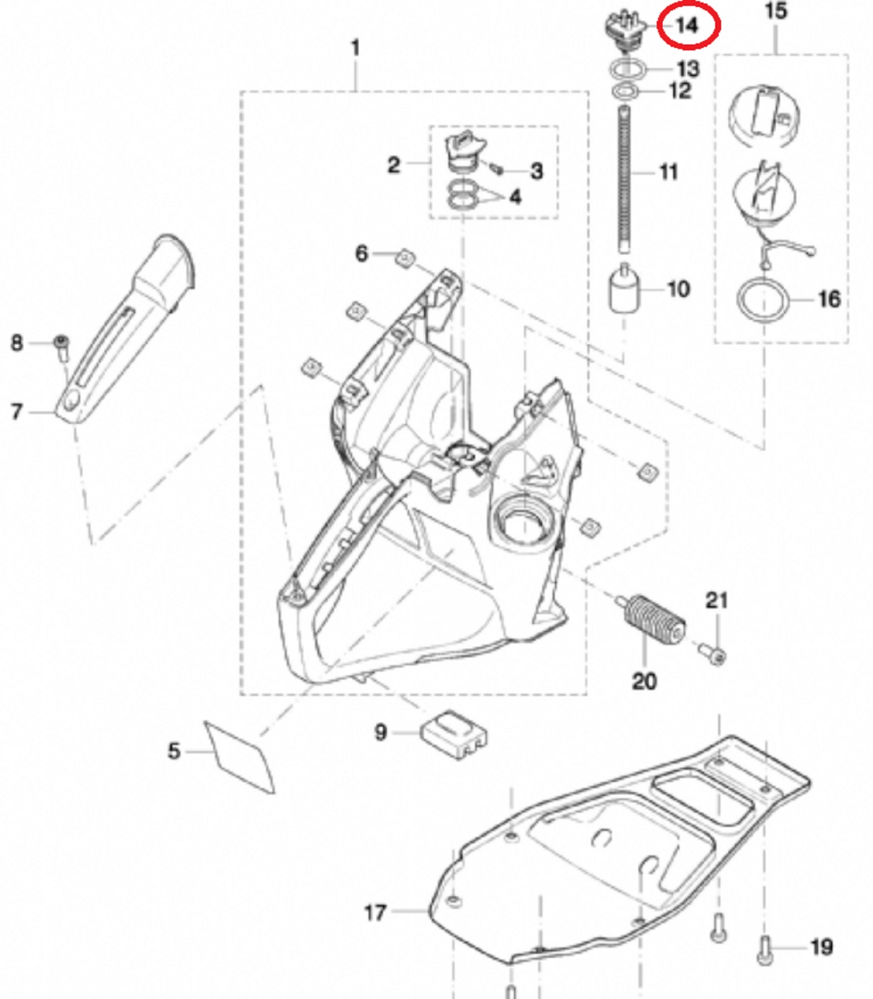Nippel Benzineslang voor DOLMAR, MAKITA PC6112, EK6100 op Bandenzaag - Motorslijpers - Doorslijpers