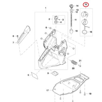 Benzinedop voor DOLMAR, MAKITA PC6112, EK6100 op  Bandenzaag - Motorslijpers - Doorslijpers Tankdop, Brandstofdop