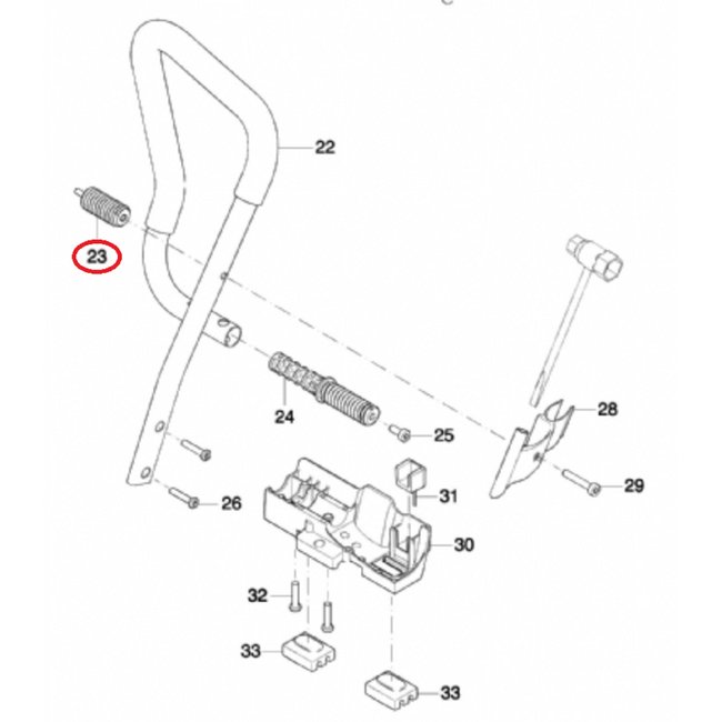 Trillingsdemper voor DOLMAR, MAKITA PC6114, PC6112, EK6100 op  Bandenzaag - Motorslijpers - Doorslijpers Dempingsveer