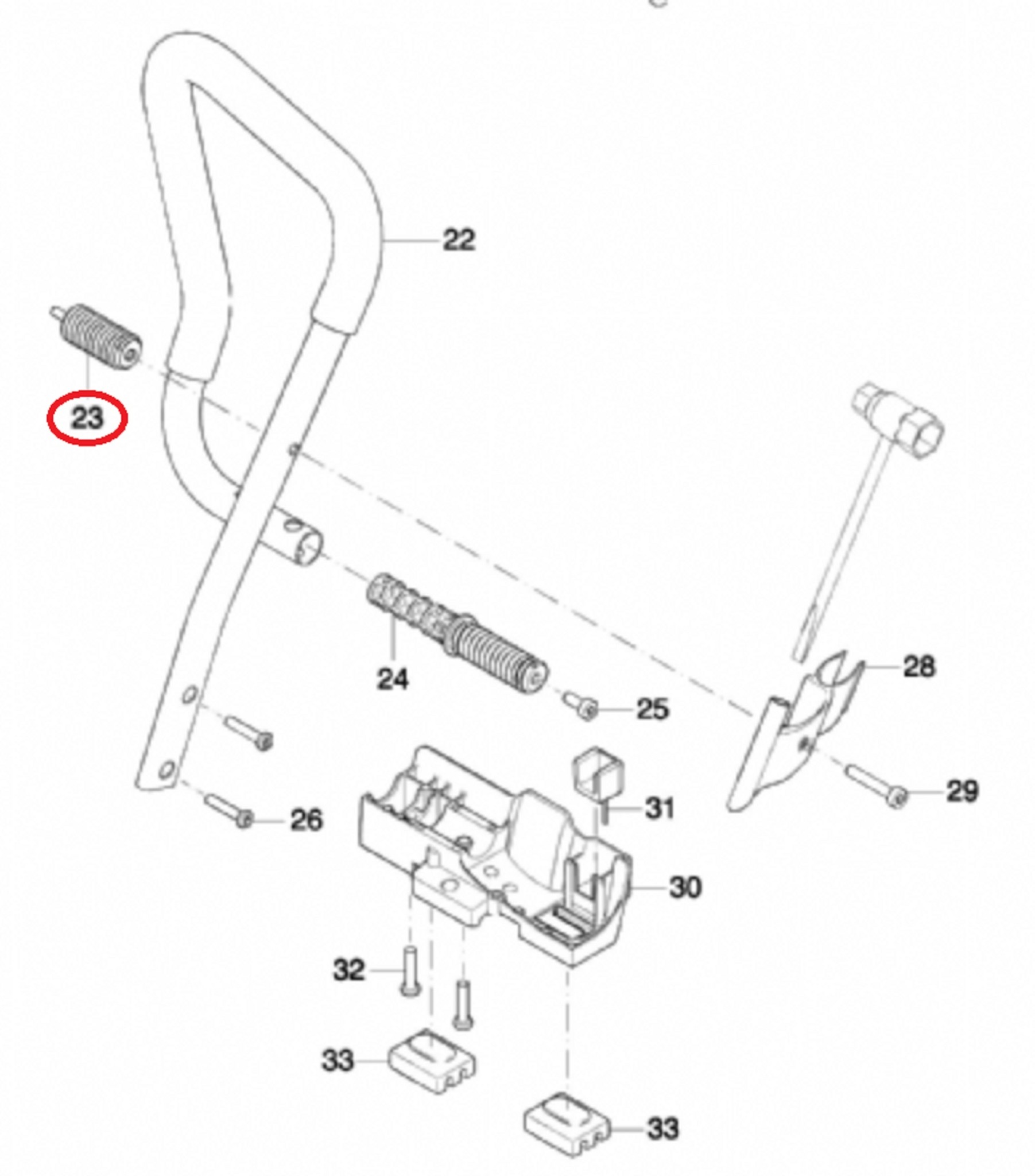 Trillingsdemper voor DOLMAR, MAKITA PC6114, PC6112, EK6100 op  Bandenzaag - Motorslijpers - Doorslijpers Dempingsveer