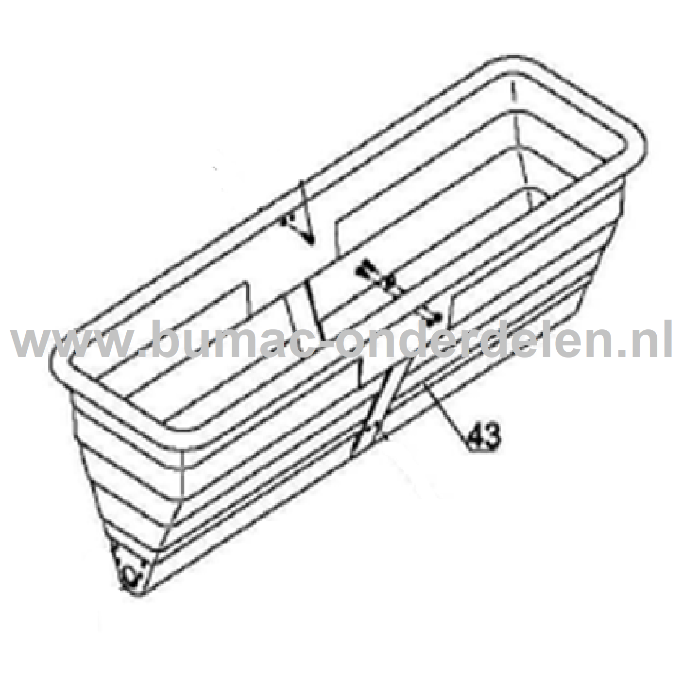 Strooibak voor Kunstmeststrooier, Lijnstrooier achter Zitmaaiers, Tuintrekkers of Quad Zoutstrooier,  Kunstmeststrooier voor gazon, graszaad strooier, Strooier achter Quad, Degelijke Kunstmeststrooier