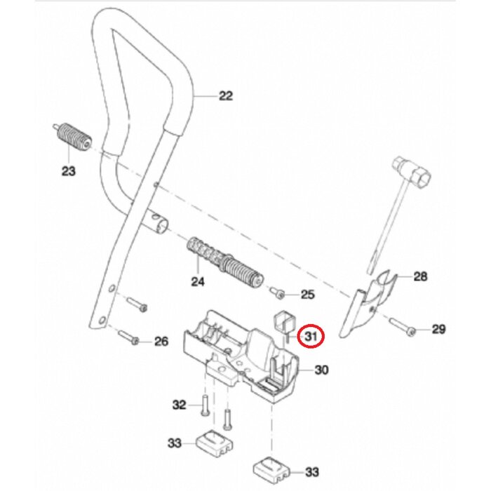 Trillingsdemper voor DOLMAR, MAKITA PC6114, PC6112, EK6100 op  Bandenzaag - Motorslijpers - Doorslijpers Dempingsveer