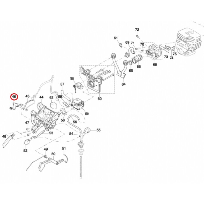 Chokehendel voor DOLMAR, MAKITA PC6114, PC6112, EK6100 op Bandenzaag - Motorslijpers - Doorslijpers