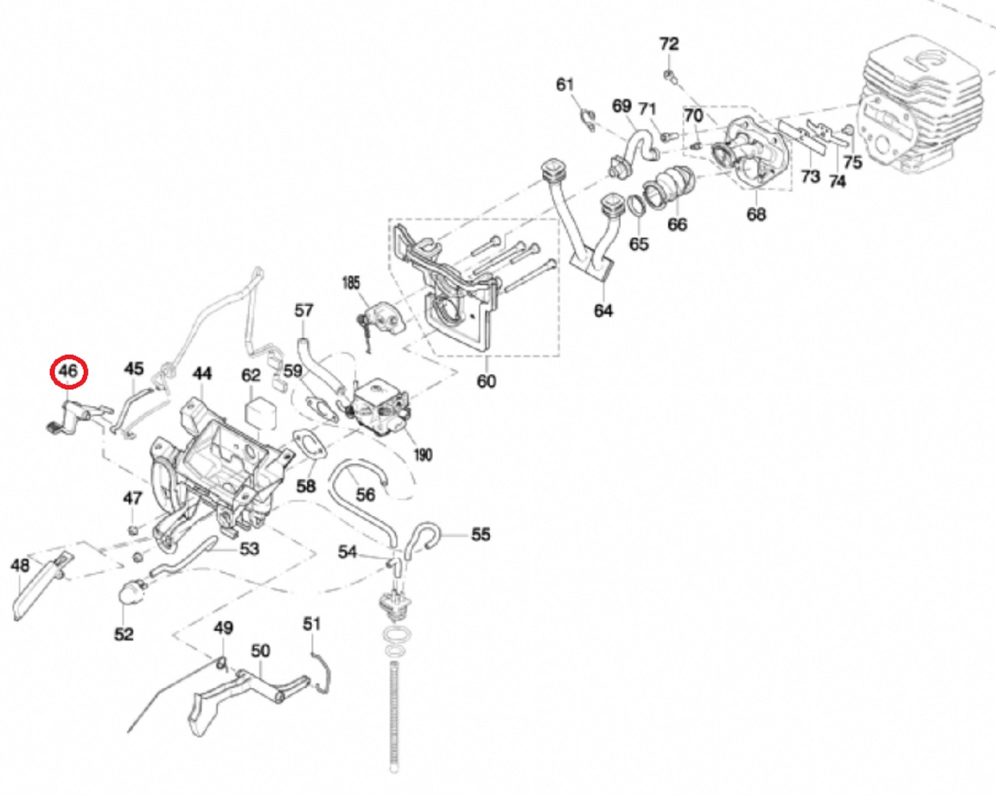 Chokehendel voor DOLMAR, MAKITA PC6114, PC6112, EK6100 op Bandenzaag - Motorslijpers - Doorslijpers