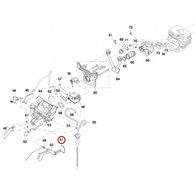 Gasstang voor DOLMAR, MAKITA PC6114, PC6112, EK6100 op Bandenzagen - Motorslijpers - Doorslijpers PC 6114, PC 6112, EK 6100