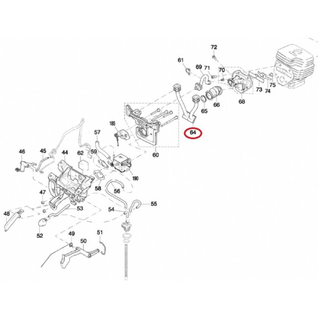 Luchtinlaat voor Dolmar - Makita PC6114, PC6112, EK6100 op Bandenzagen - Motorslijpers - Doorslijpers PC 6114, PC 6112, EK 6100, onderdeel