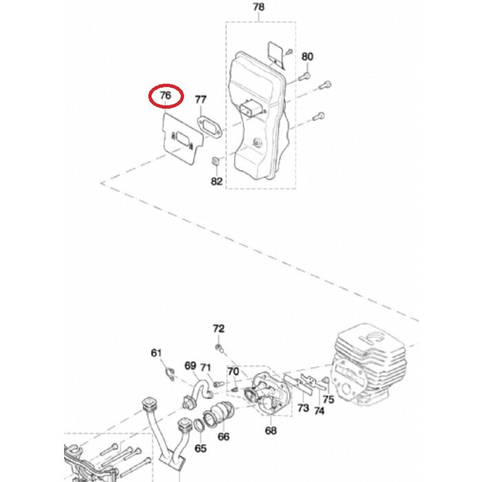 Hitteschild voor DOLMAR, MAKITA PC6114, PC6112, EK6100  op Bandenzagen - Motorslijpers - Doorslijpers PC 6114, PC 6112, EK 6100 Warmteschild, Schildplaat