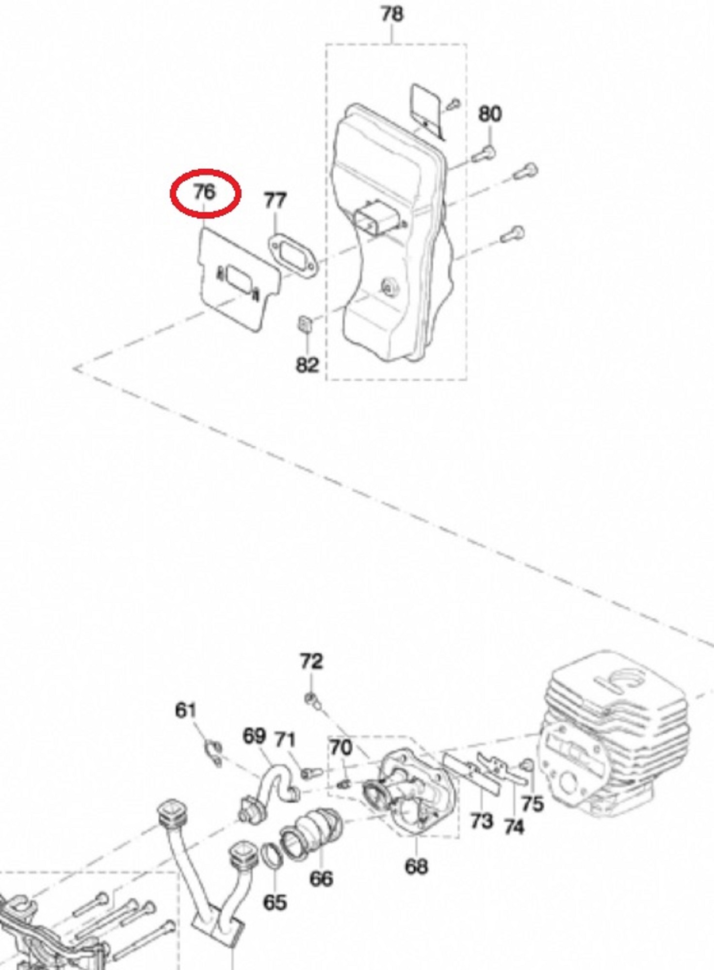 Hitteschild voor DOLMAR, MAKITA PC6114, PC6112, EK6100  op Bandenzagen - Motorslijpers - Doorslijpers PC 6114, PC 6112, EK 6100 Warmteschild, Schildplaat