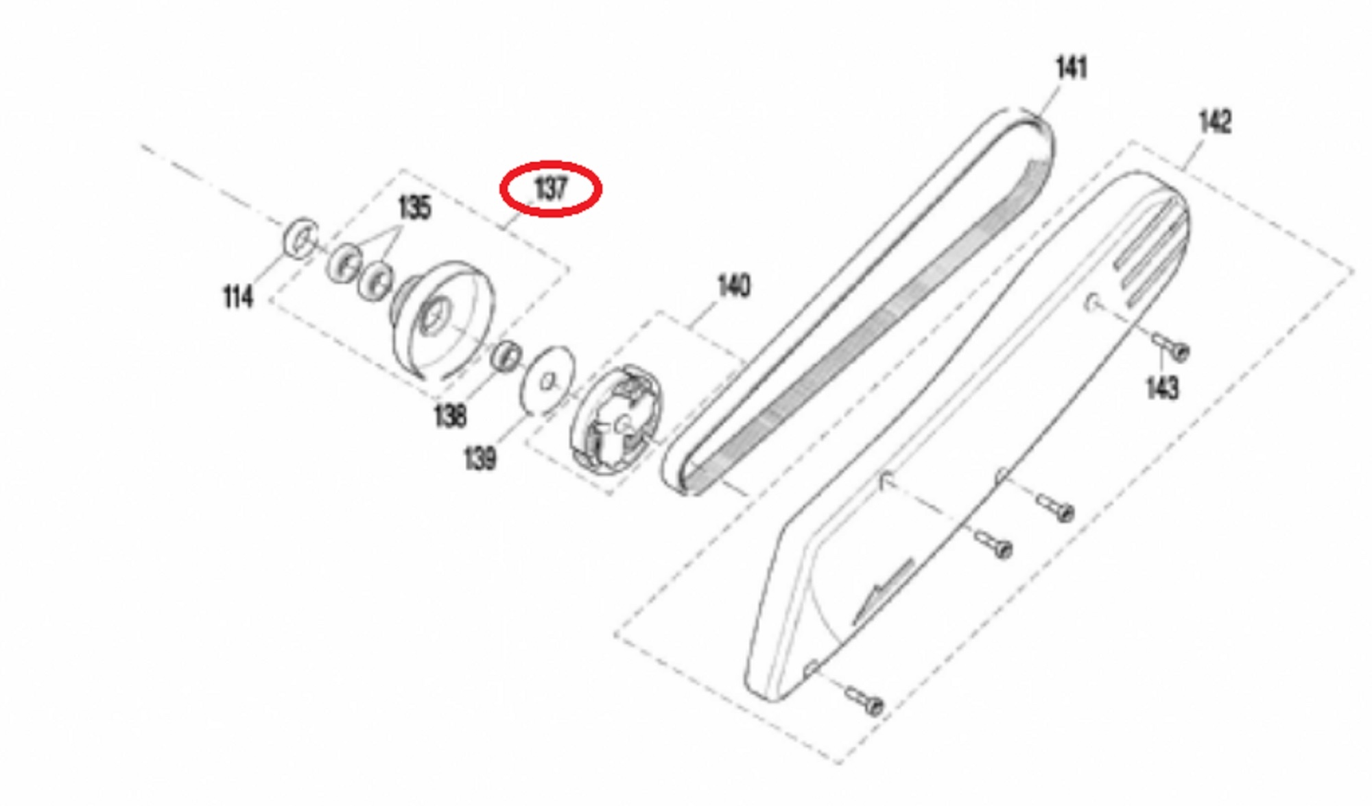 Koppelingstrommel voor DOLMAR, MAKITA PC6114, PC6112, EK6100 op Bandenzagen - Motorslijpers - Doorslijpers PC 6114, PC 6112, EK 6100 Aandrijftandwiel