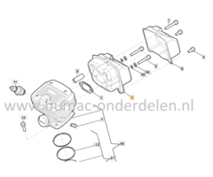 Uitlaat voor Stiga, Castelgarden, Mountfield, Alpina Kettingzagen, Motorzagen AC38, AC42, AC52, ACS538, ACS542, CS540, CS545, CS750, MC4216, MC4616, MC5218, MF2500, SP386, SP426, Demper, AC 38, AC 42, AC 52, ACS 538, ACS 542, CS 540, CS 545, CS 750, MC 42