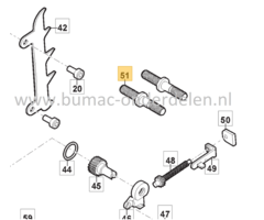 Kraagbout M8x45 mm voor Stiga, Castelgarden, Mountfield, Alpina Kettingzagen, Motorzagen AC38, AC42, ACS538, ACS542, CS540, CS545, MC4216, MF2500, SP386, SP426, Draadeind, AC 38, AC 42, ACS 538, ACS 542, CS 540, CS 545, MC 4216, MF 2500, SP 386, SP 426, o