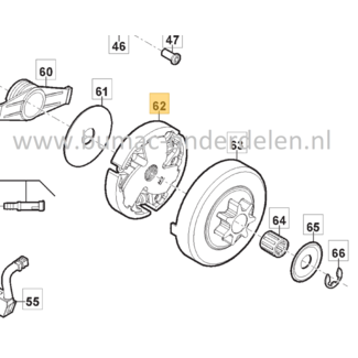 Koppelingstrommel voor Stiga, Castelgarden, Mountfield, Alpina Kettingzagen, Motorzagen AC38, AC42, AC52, ACS538, ACS542, CS540, CS545, CS750, MC4216, MC4616, MC5218, MF2500, SP386, SP426, SP466, SP526, AC 38, AC 42, AC 52, ACS 538, ACS 542