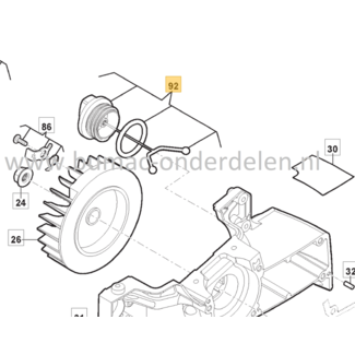 Tankdop voor Stiga, Castelgarden, Mountfield, Alpina Kettingzagen, Motorzagen AC38, AC42, AC52, ACS538, ACS542, MC4216, MC4616, MC5218, SP386, SP426, SP466, SP526, Benzinedop, Dop, AC 38, AC 42, AC 52, ACS 538, ACS 542, MC 4216, MC 4616, MC 5218, SP 386,