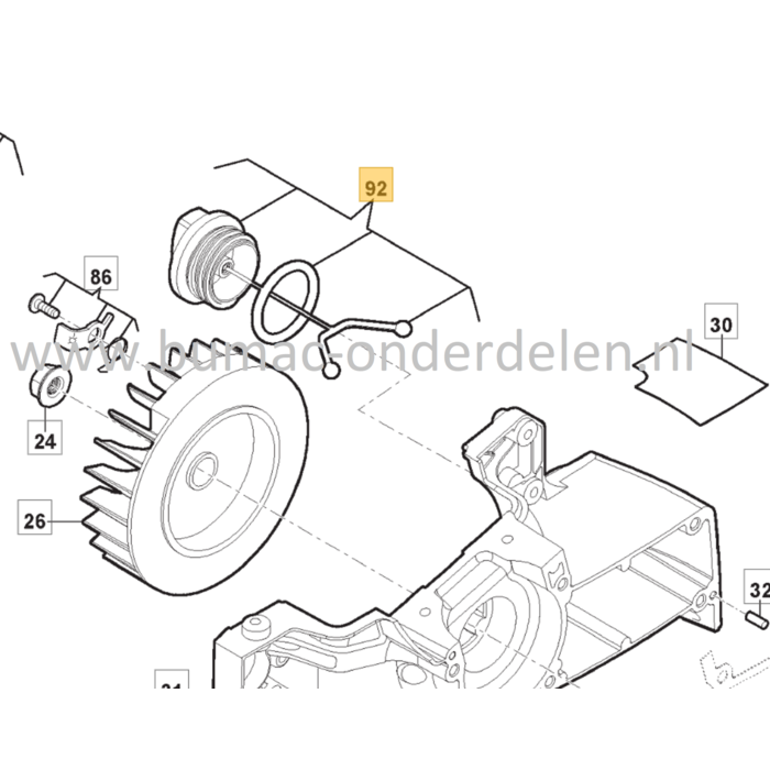 Tankdop voor Stiga, Castelgarden, Mountfield, Alpina Kettingzagen, Motorzagen AC38, AC42, AC52, ACS538, ACS542, MC4216, MC4616, MC5218, SP386, SP426, SP466, SP526, Benzinedop, Dop, AC 38, AC 42, AC 52, ACS 538, ACS 542, MC 4216, MC 4616, MC 5218, SP 386,