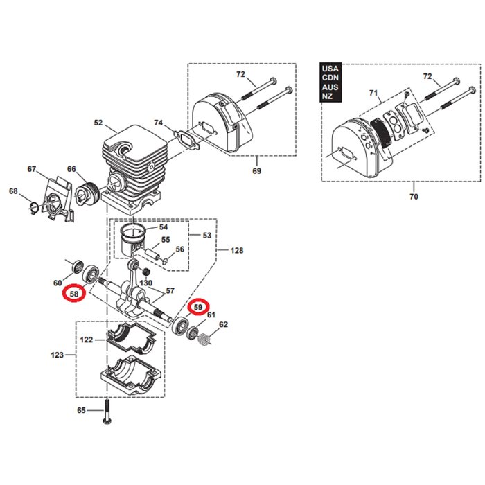 Krukaslager 12x32x10 mm voor DOLMAR, MAKITA PS34, PS36, PS41, PS45 op Kettingzagen, Motorzagen Kogellager, Lager PS-34, PS-36, PS-41, PS-45