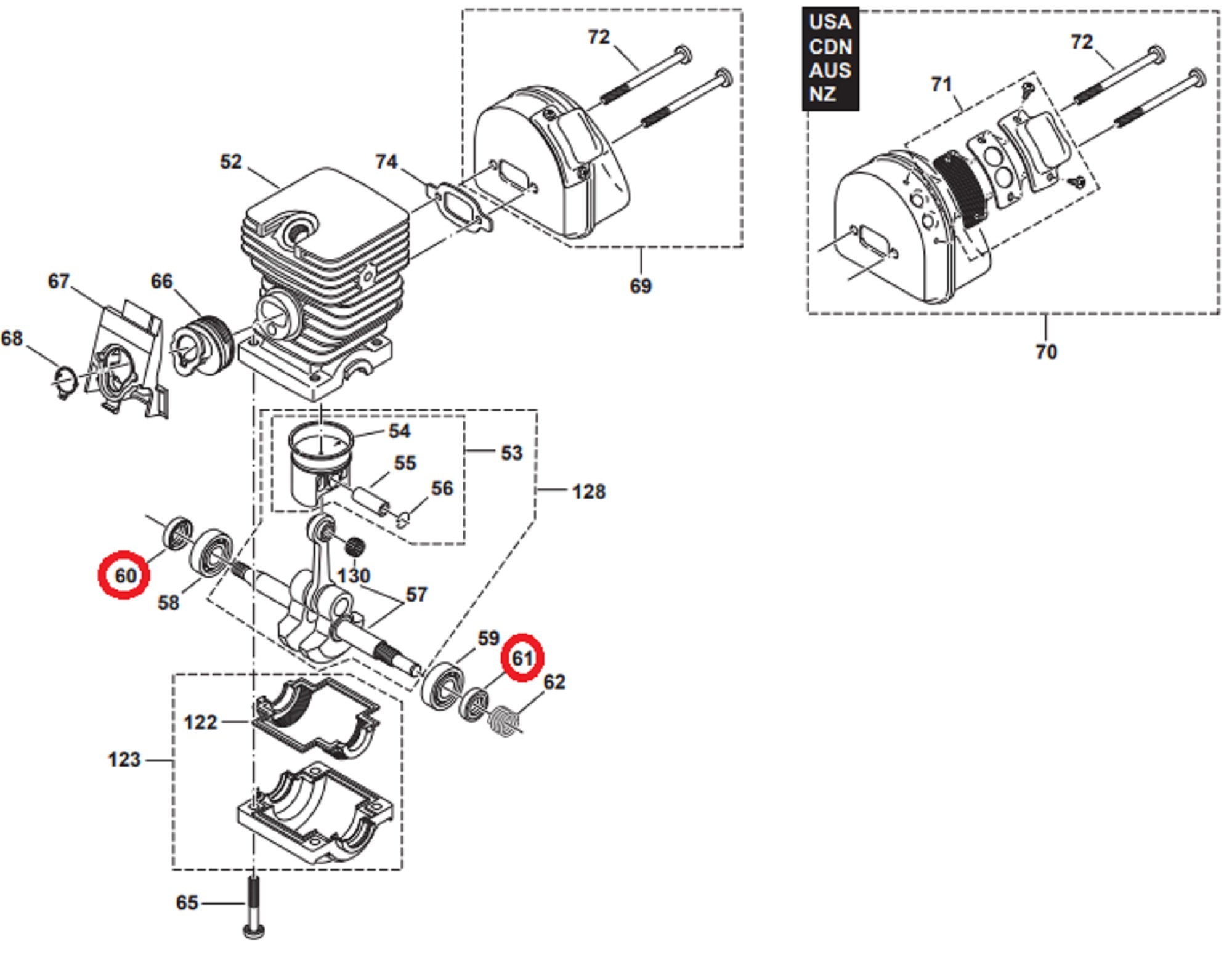 Oliekeerring 12x20 mm voor DOLMAR, MAKITA PS34, PS36, PS41, PS45 op Kettingzagen, Motorzagen PS-34, PS-36, PS-41, PS-45