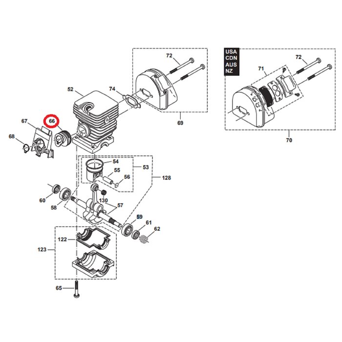 Inlaatspruitstuk voor DOLMAR, MAKITA PS34, PS36, PS41, PS45 op Kettingzagen, Motorzagen Spruitstuk PS-34, PS-36, PS-41, PS-45