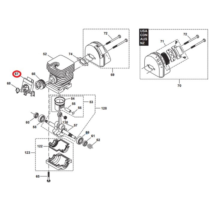 Tussenstuk voor DOLMAR, MAKITA PS34, PS36, PS41, PS45 op Kettingzagen, Motorzagen Carburateurhouder PS-34, PS-36, PS-41, PS-45