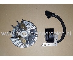 Ontstekingspoel met vliegwiel voor MAKITA, DOLMAR PS34, PS36, PS41, PS45 op Kettingzagen, Motorzagen PS-34, PS-36, PS-41, PS-45 Drijfwiel, Bobine