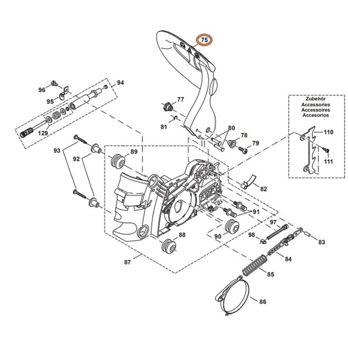 Handbeschermer voor DOLMAR, MAKITA PS34, PS36, PS41, PS45 op Kettingzagen, Motorzagen Handvat, Beschermkap PS-34, PS-36, PS-41, PS-45 Remhendel, Veiligheidsbeugel voor Inschakelen van de Kettingrem