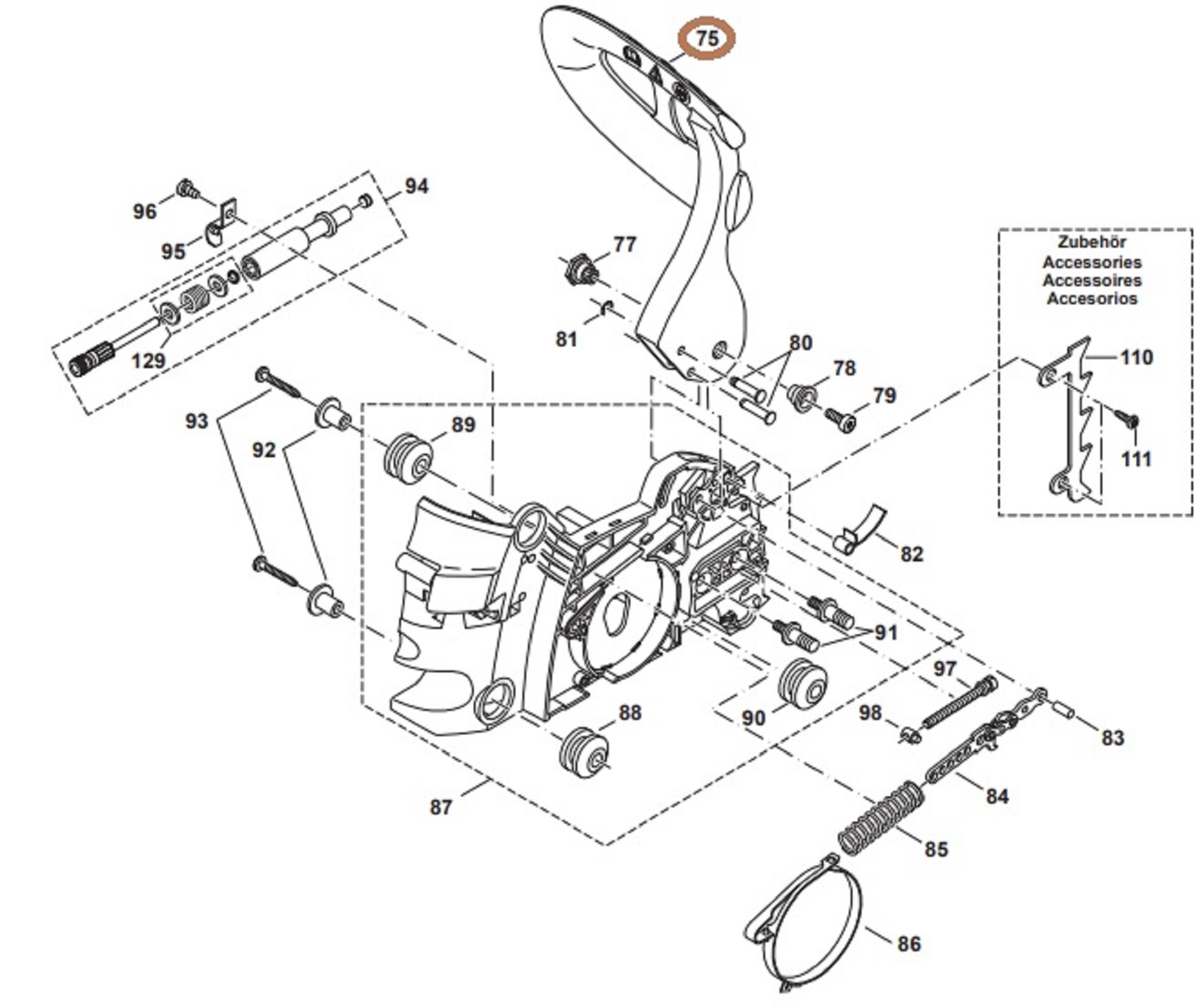Handbeschermer voor DOLMAR, MAKITA PS34, PS36, PS41, PS45 op Kettingzagen, Motorzagen Handvat, Beschermkap PS-34, PS-36, PS-41, PS-45 Remhendel, Veiligheidsbeugel voor Inschakelen van de Kettingrem