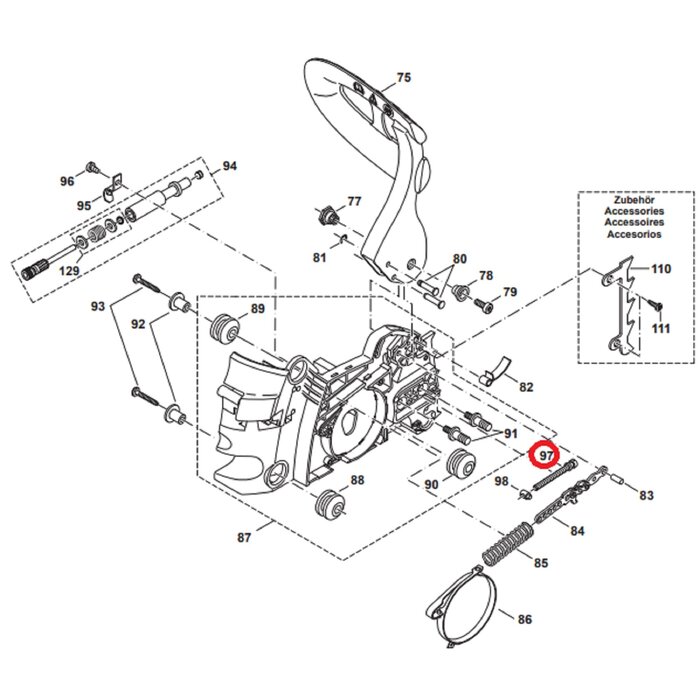 Schroef voor Kettingspanner voor DOLMAR, MAKITA PS34, PS36, PS41, PS45 op Kettingzagen, Motorzagen Spanschroef ,Spanner PS-34, PS-36, PS-41, PS-45, onderdeel