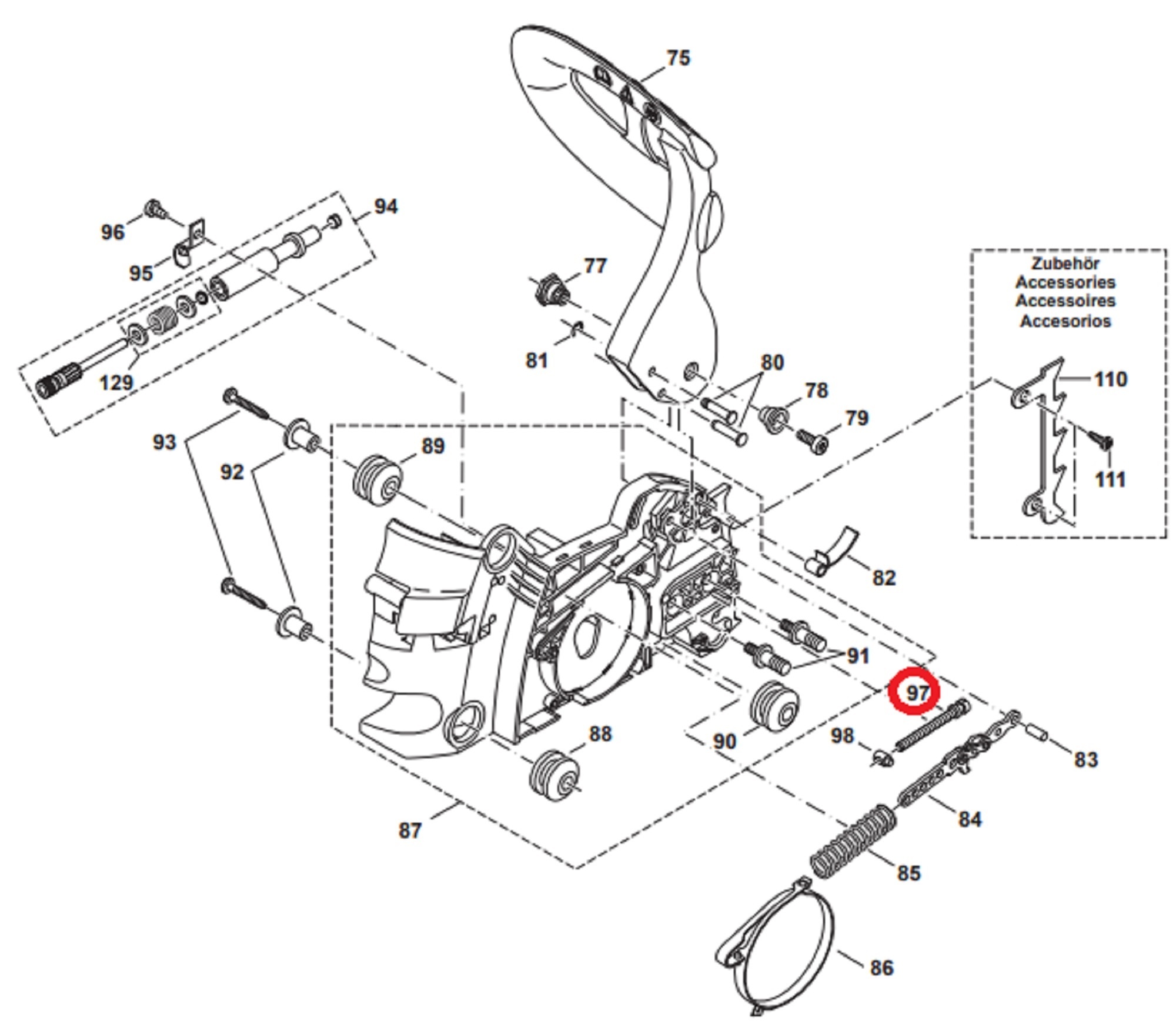Schroef voor Kettingspanner voor DOLMAR, MAKITA PS34, PS36, PS41, PS45 op Kettingzagen, Motorzagen Spanschroef ,Spanner PS-34, PS-36, PS-41, PS-45, onderdeel