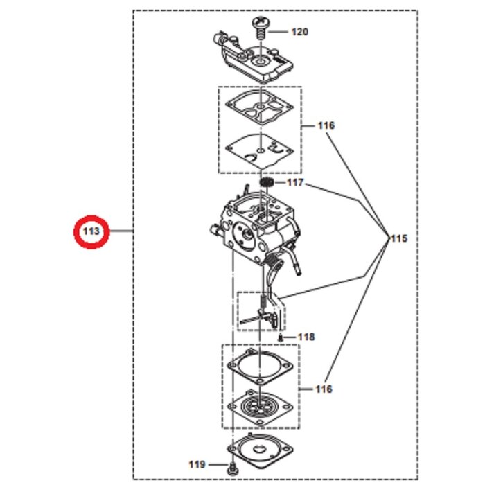 Carburateur Compleet voor DOLMAR, MAKITA PS34 op Kettingzagen, Motorzagen Carburator, Vergasser PS-34 (USA)