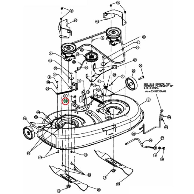 Geleideplaat voor MTD, WOLF, YARDMAN, CUBCADET, WHITE DLX96SA, DLX107, BL135, E13/96T, 12/96T, Platinum, Optima LG200H, Smart RF125, Smart RN145, BE96T, DL96H, Smart RF130, Optima LN165, Optima LG165, MTD96, LT96EXT, Power 1750, Optima LN180, DL960T,