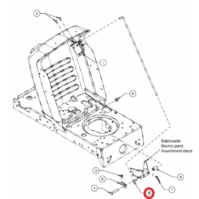Stelbout 1/4-20 voor Ophanging Motorkap voor MTD, WOLF, YARDMAN, CUBCADET, WHITE Smart RN145 JLX92R, JLX105R, LX92R, MF36-15RT, MF36-13RT, BL135, BL155, Bl175, Select, 703LT, 903LT, 703GLT, LE135, LN155, Spider, RE125, LN185, Gold, LT92, Optima, Smart, DL