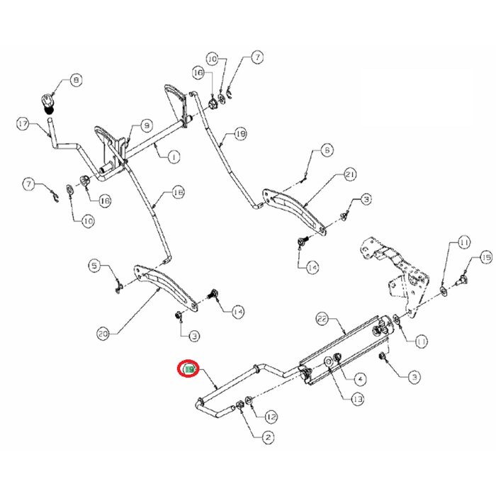 Stang voor Maaidek Ophanging voor MTD, WOLF, YARDMAN, CUBCADET, WHITE Smart RN145 JLX92R, JLX105R, LX92R, MF36-15RT, MF36-13RT, BL135, BL155, Bl175, Select, 703LT, 903LT, 703GLT, LE135, LN155, Spider, RE125, LN185, Gold, LT92, Optima, Smart, DL92T, LT92