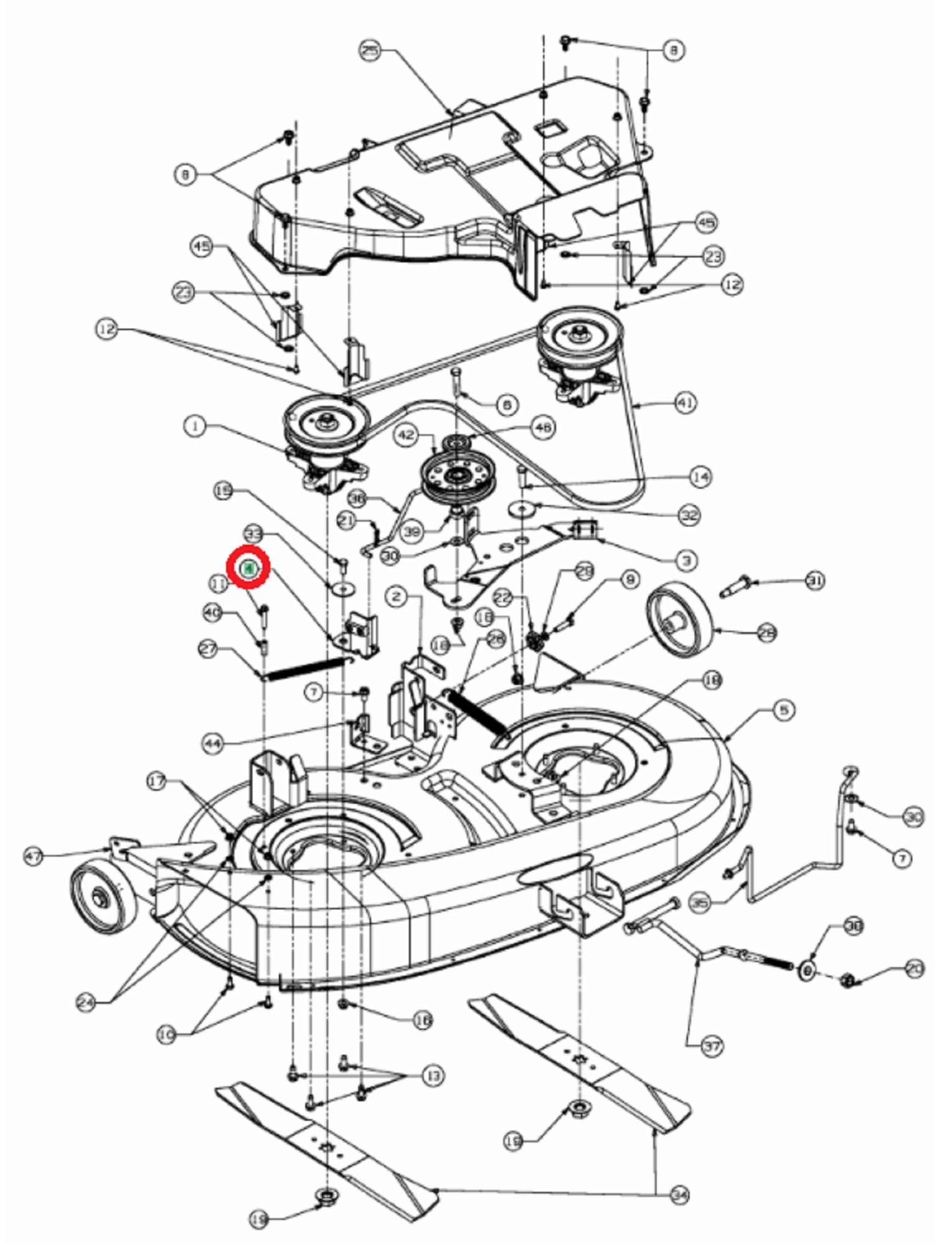 Steun met Remblok voor Uitschakelen Maaimessen voor MTD, WOLF, YARDMAN, CUBCADET, WHITE DLX96SA, DLX107, ELX107, JLX96, JLX107, LX96, GLX96SH, MF41-18RH, BL175/105AT, Ambition 105, Blue Power 105, Select 105, 903LT, 908LA, LN155, P180AMN, P200HN, Gold, Op