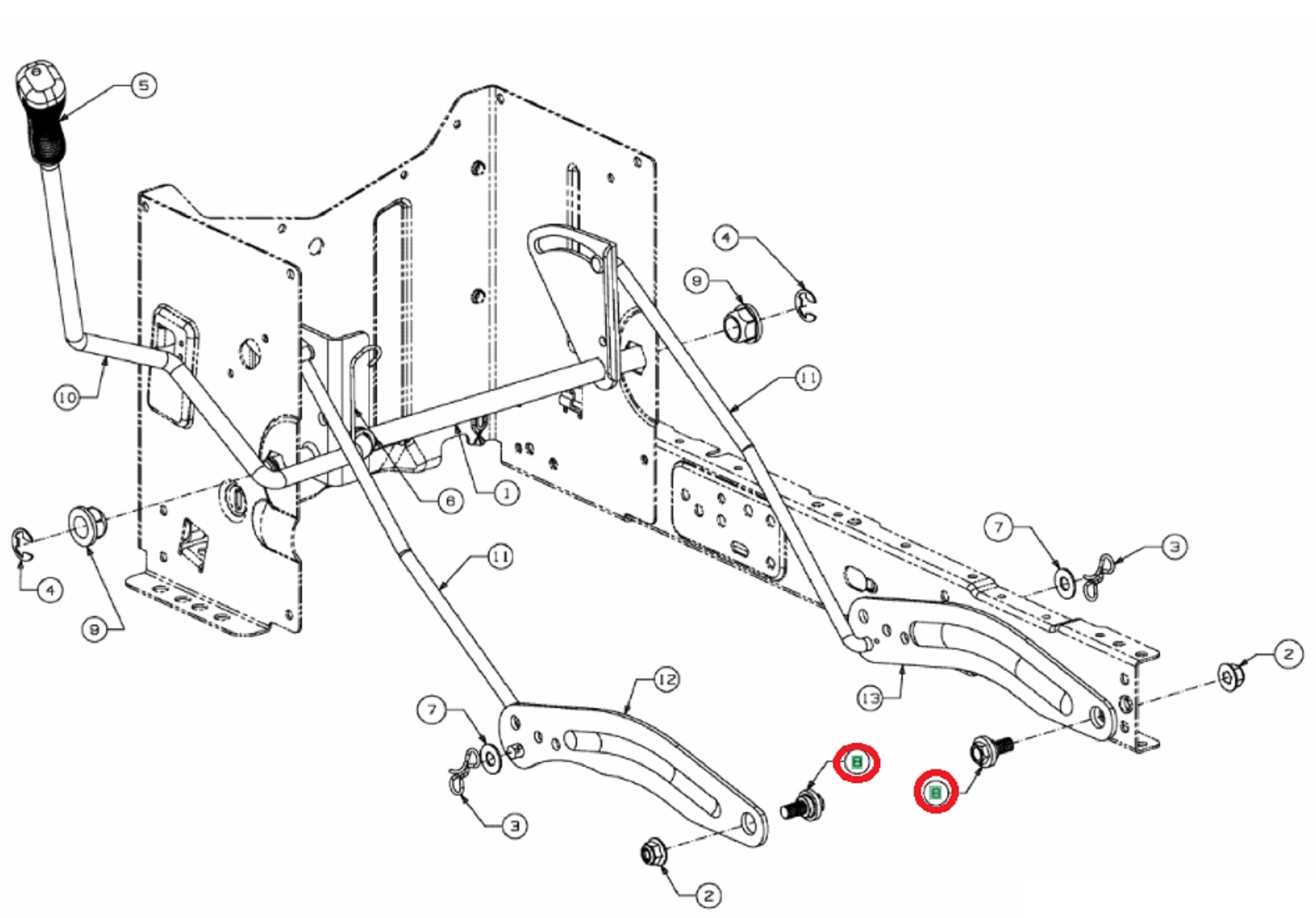 Bout 3/8-16 voor MTD, WOLF, YARDMAN, CUBCADET, WHITE GLX96SH, MF41-18RH, BL175/105AT, Ambition 105, Blue Power 105, Select 105, 903LT, 908LA, LN155, P180AMN, P200HN, Gold, Optima LN155, Optima LN175, Optima LN200H, PN180HK, Smart RN145, Optima LN165H, Pow