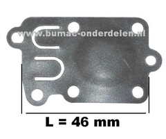 Membraan voor Briggs and Stratton Motoren met 3 - 5 PK en een Horizontale Krukas op Tuinfrees, Waterpomp, Aggregaat, Houtversnipperaar, Kooimaaier, Trilplaat, Generator, B&S, B en S, Membraam, Menbraan, onderdeel