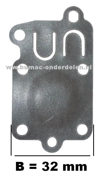 Membraan voor Briggs and Stratton Motoren met 3 - 5 PK en een Horizontale Krukas op Tuinfrees, Waterpomp, Aggregaat, Houtversnipperaar, Kooimaaier, Trilplaat, Generator, B&S, B en S, Membraam, Menbraan, onderdeel