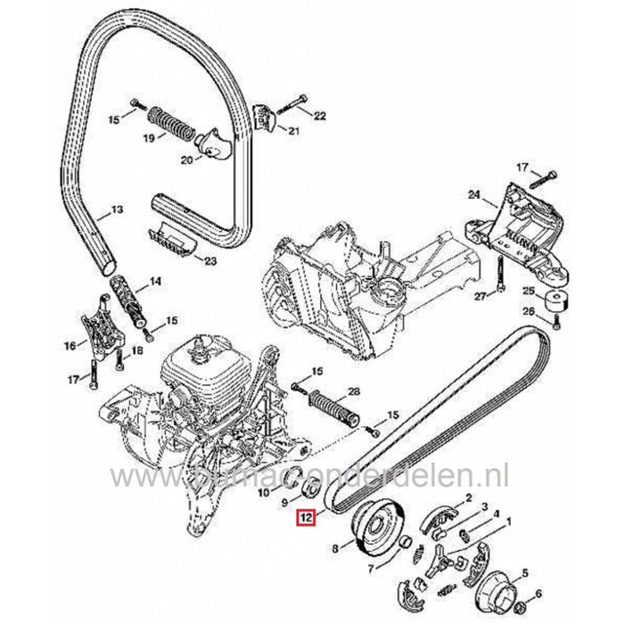 Aandrijfriem voor Stihl TS410, TS420, TS480i, TS500i Bandenzaag - Motorslijper - Doorslijper - Doorslijpmachine, Ribbenband Betonzaag Stihl TS 410, TS 420, TS 480i, TS 500i, ribriem, onderdeel
