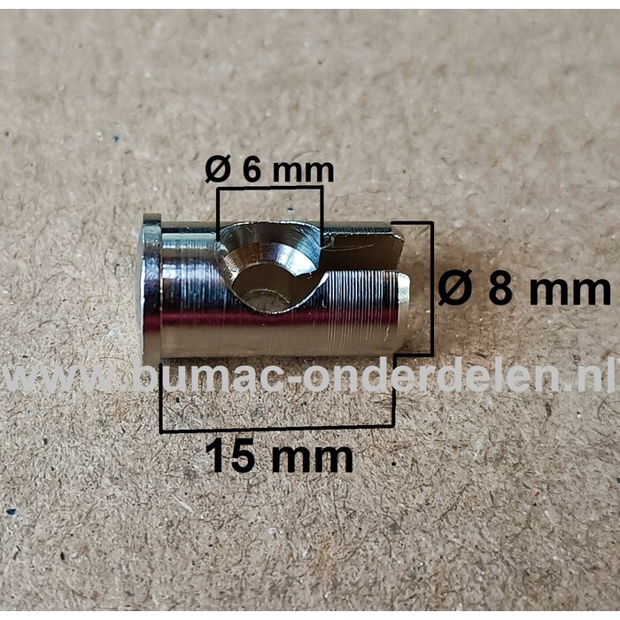 Kabelhouder voor Kabel met Cilindrisch Lood met Ø 6 mm Veegmachine, Tuinfrees, Grasmaaier, Zitmaaier, Frontmaaier, Trekker, Kooimaaier, Verticuteermachine Flexibele Kabel met Ton voor Koppelingskabel, Remkabel, Bedieningskabel Bus, Nippel, Houder voor Kab