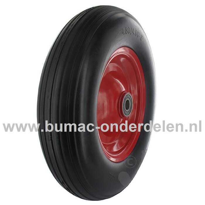Wiel met Lager 480/400-8 Met dubbele waterbestendige Lagering voor Aanhanger, Kruiwagen, Kar achter Zitmaaier, Frontmaaier, Band, Gelagerd Wiel, Aanhangwagen Wiel met Lager, Binnenband en Buitenband 480 / 400 x 8, 4.80/400-8