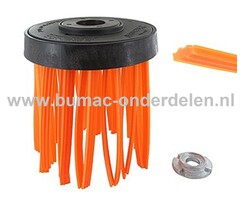Onkruidborstel voor Bosmaaiers Kunstof borstel 136 mm Diameter voor Bosmaaiers, Trimmers, Motorzeisen Onkruidborstel - Kunstof  Draadborstel voor Verwijderen van Onkruid tussen Klinkers, Tegels, Trottoirbanden, Sierbestrating, Bosmaaier, Bermmaaiers, Stih